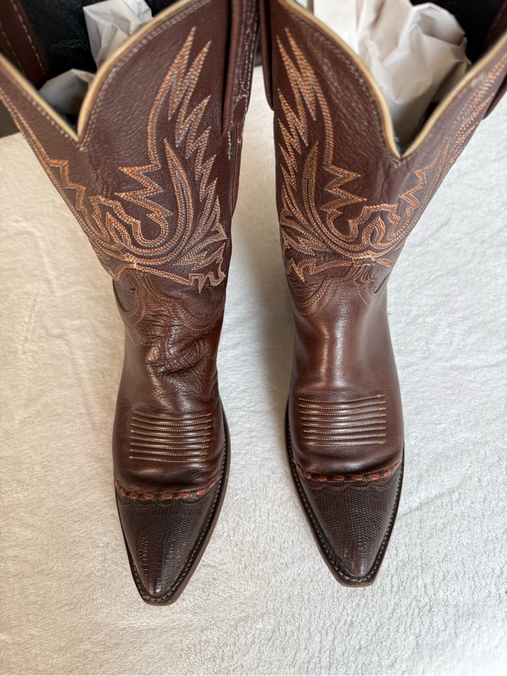 Lucchese 1883 Women's Exotic Western Boots Size 9 B Brown
With Lizard Tips USA - Picture 12 of 15